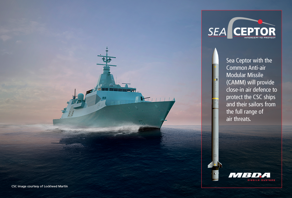 MBDA’s Sea Ceptor ordered for Canadian Surface Combatant